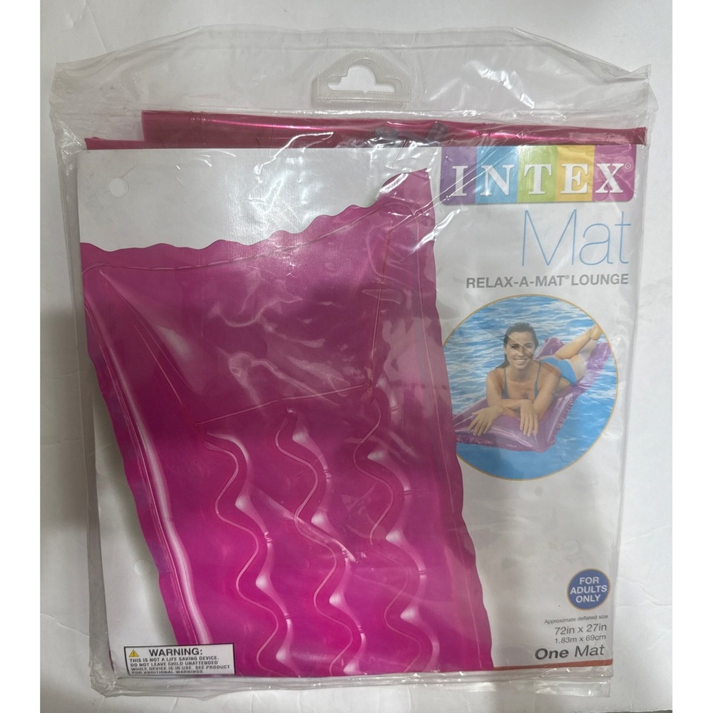 Intex Mat Pool Inflatable Float Pink Transparent 72" x 27" Summer‎ MAT Relax NEW